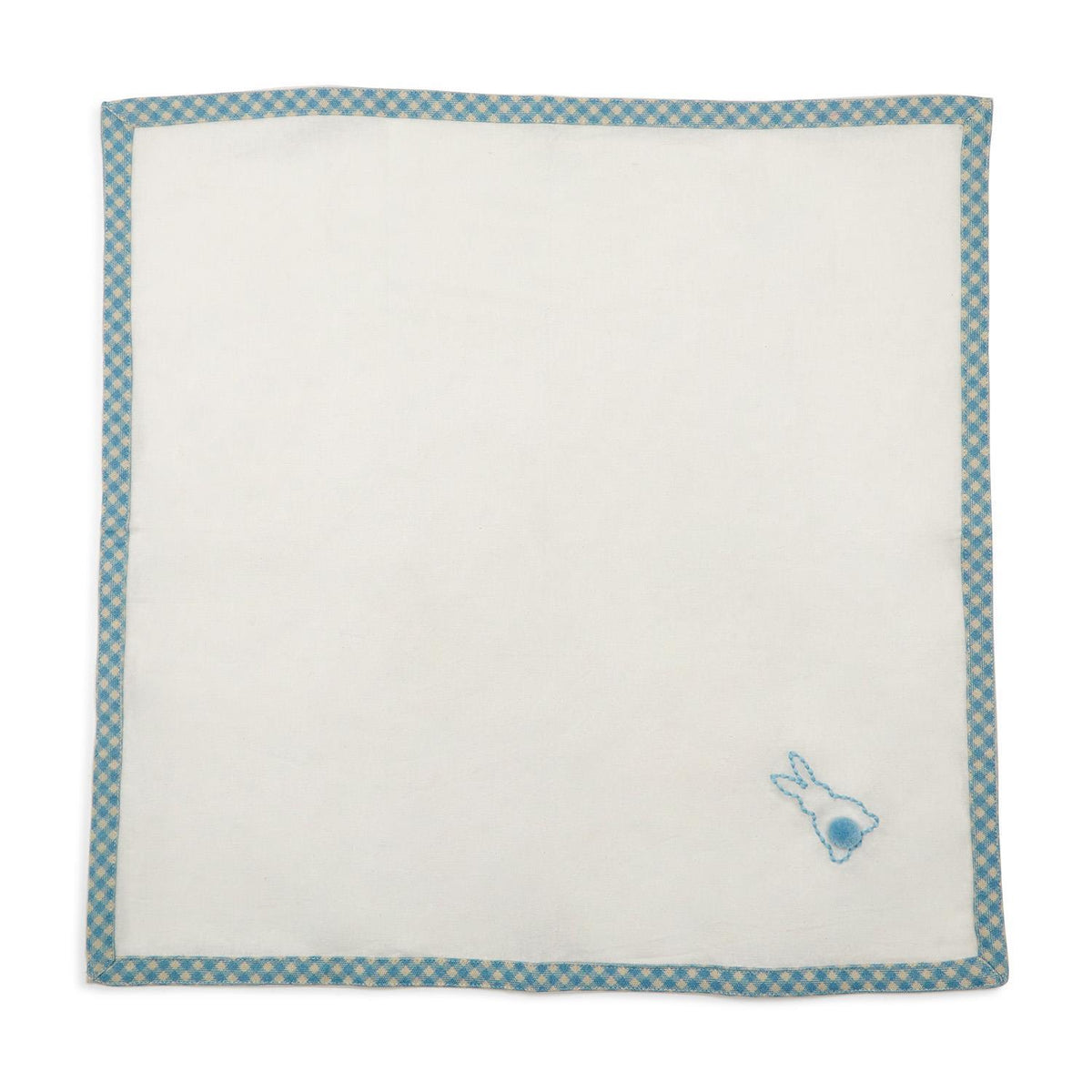 Cottontail Cloth Napkins with Embroidered Bunny and Pom Pom Accents (Set of 4)