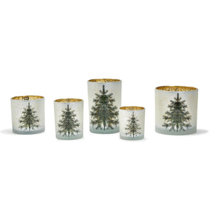 Snowy Forest Metallic Candleholders