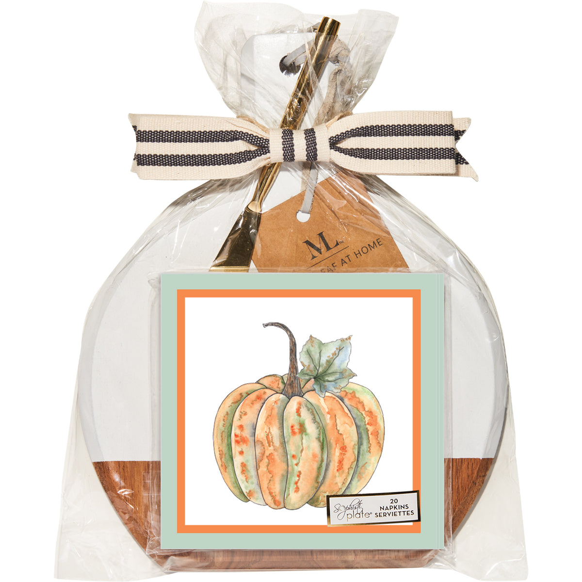 Bright and Thankful Acacia Bevel Board and Gold Spreader