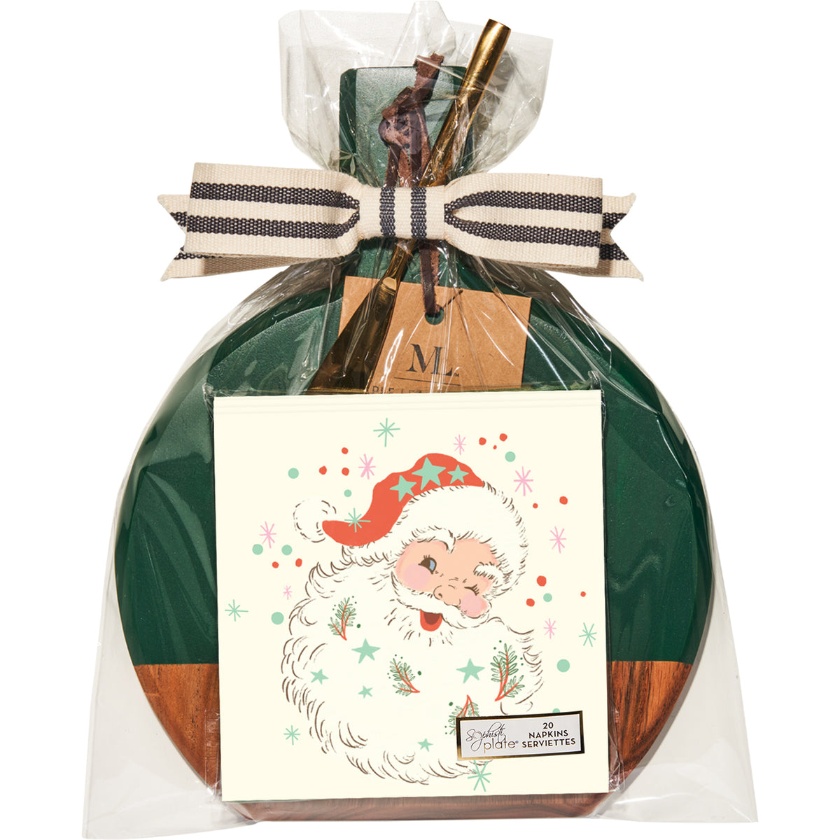 Vintage Santa Acacia Bevel Board and Gold Spreader