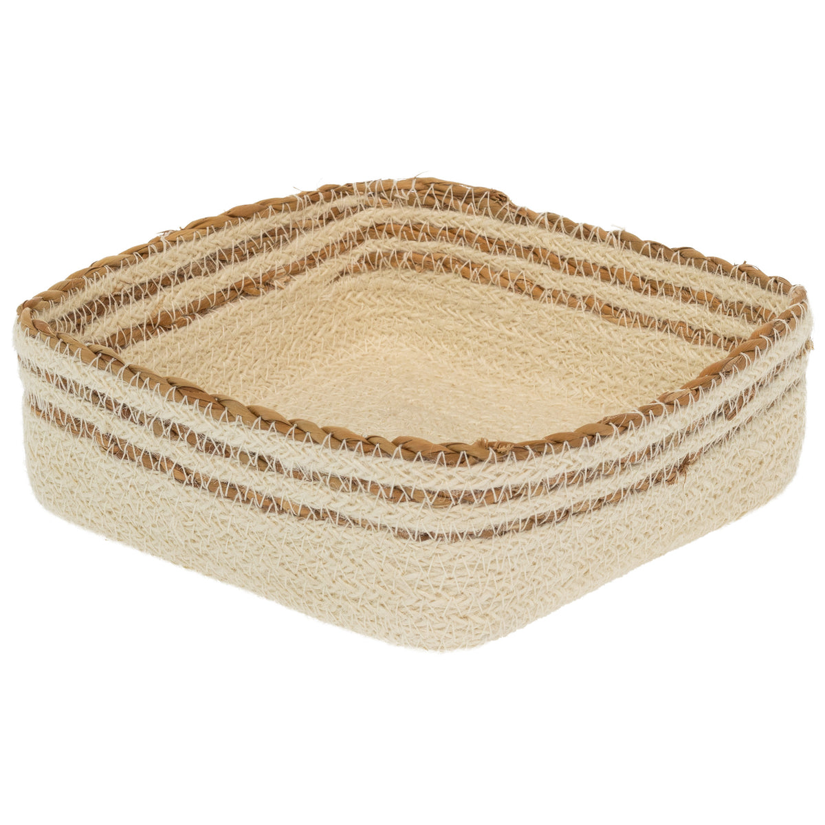 Cream Seagrass and Jute Cocktail Napkin Holder