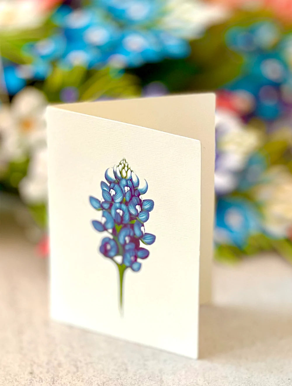 Blue Bonnets Pop-Up Flower Bouquet Card