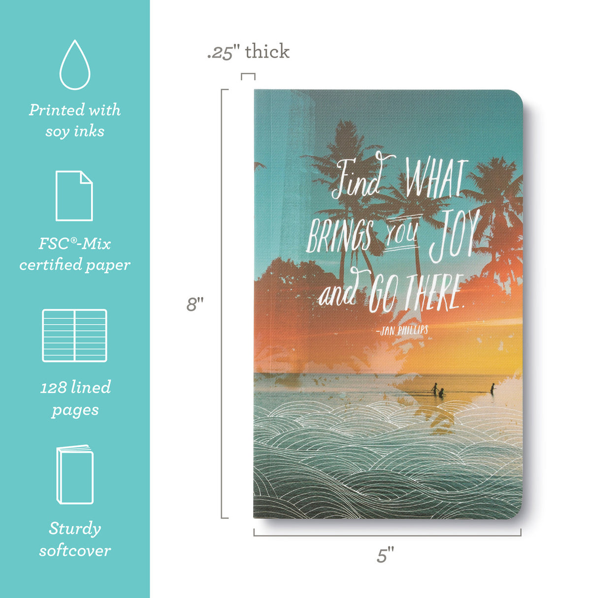 &quot;Find What Brings You Joy And Go There&quot; — Jan Phillips Write Now Softcover Journal