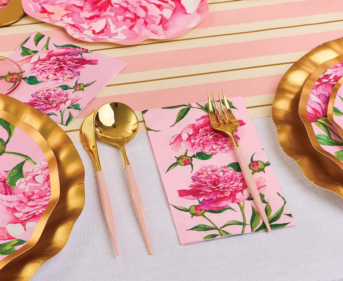 Bella Blush and Gold Flatware Set of 24 Pieces