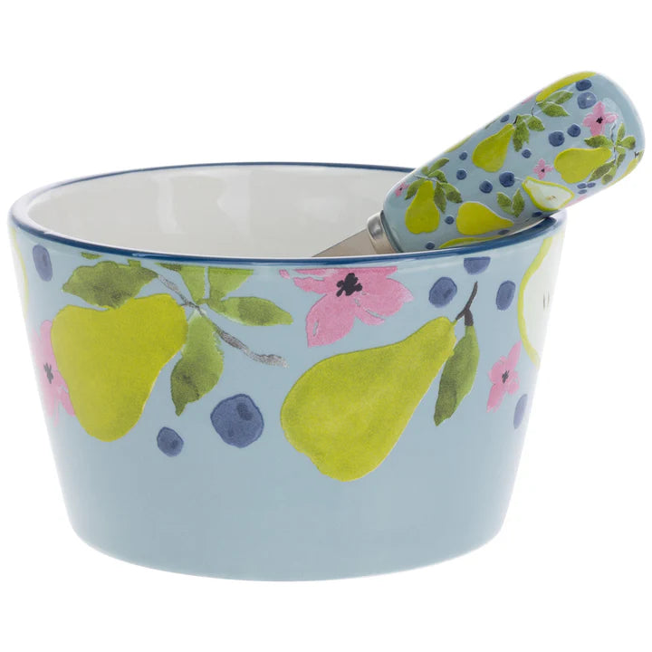 Anjou Pear Bowl and Spreader Set