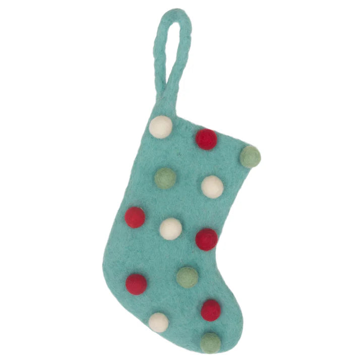 Blue Dotted Mini Stocking