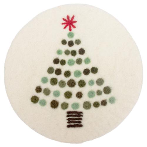 Christmas Tree Felted Trivet
