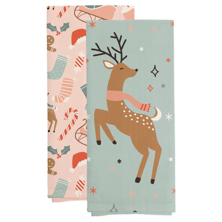 Dancing Deer Tea Towels (Set of 2)