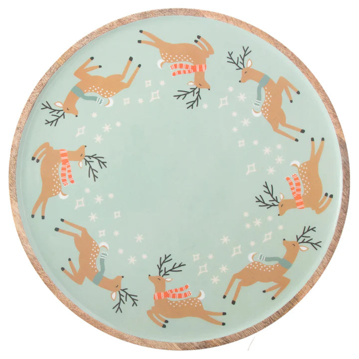Dancing Deer Round Platter