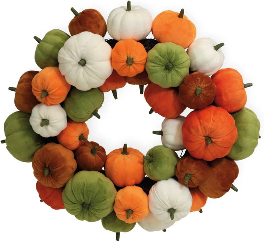 Felted Pumpkin Wreath