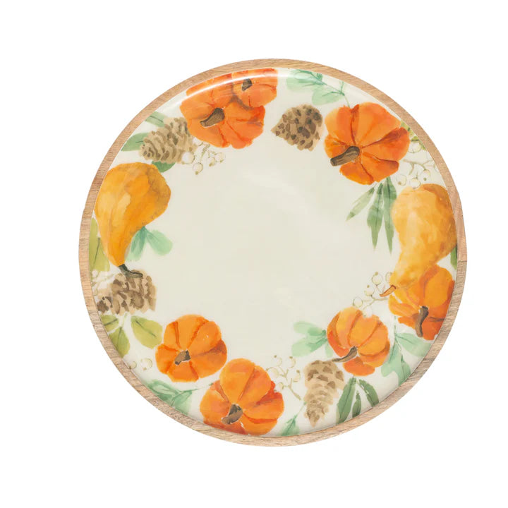 Harvest Round Mango Wood Platter