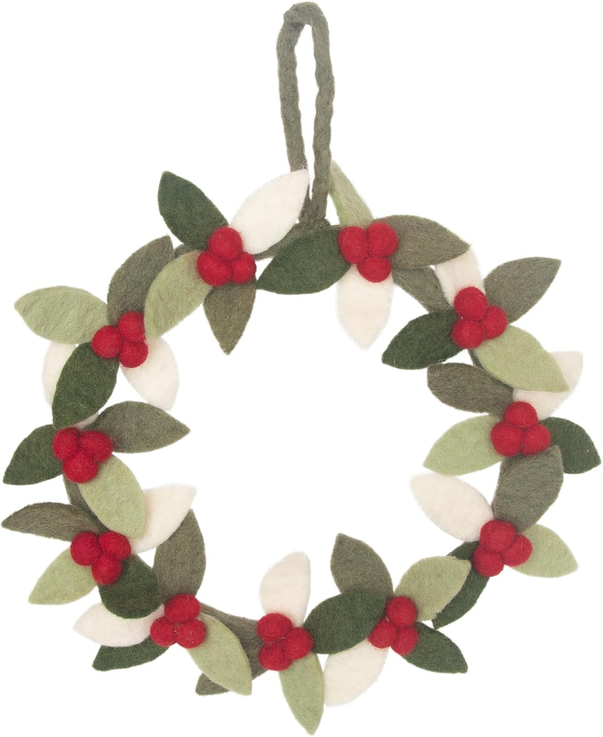 Holly And Berries Felted Wreath