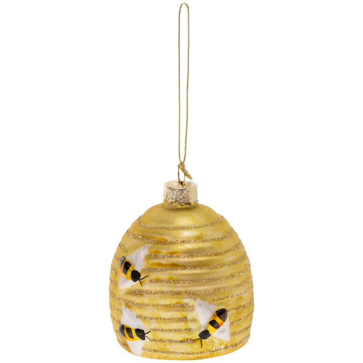 Honey Hive Glass Ornament