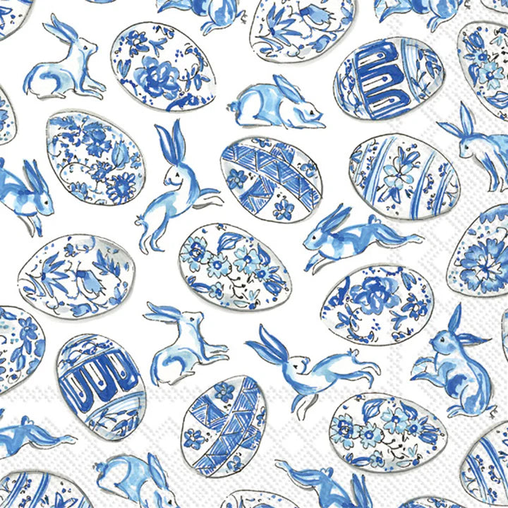 Blue and White Eggs Cocktail Napkins