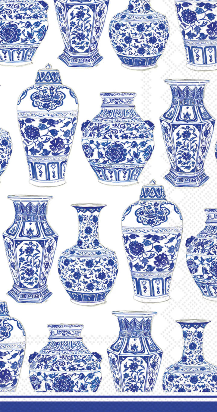 Blue and White Urns Guest Towels