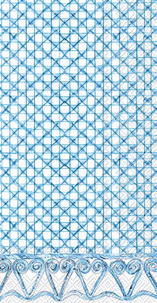 Botanical Cane Blue Guest Towels