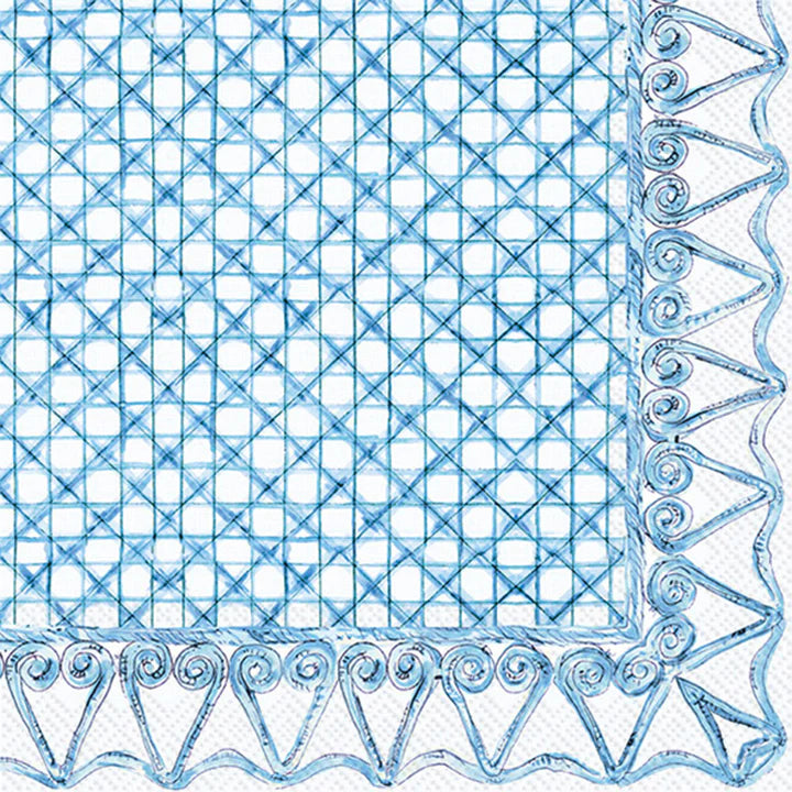 Botanical Cane Blue Cocktail Napkins