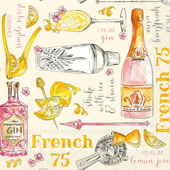 French 75 Cocktail Napkins