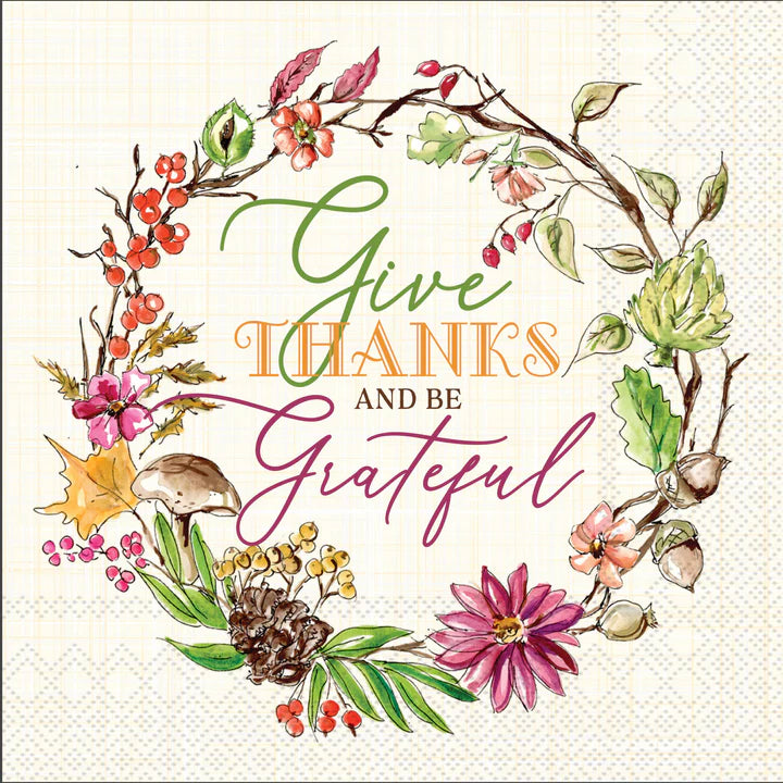 Give Thanks Be Grateful Cocktail Napkins