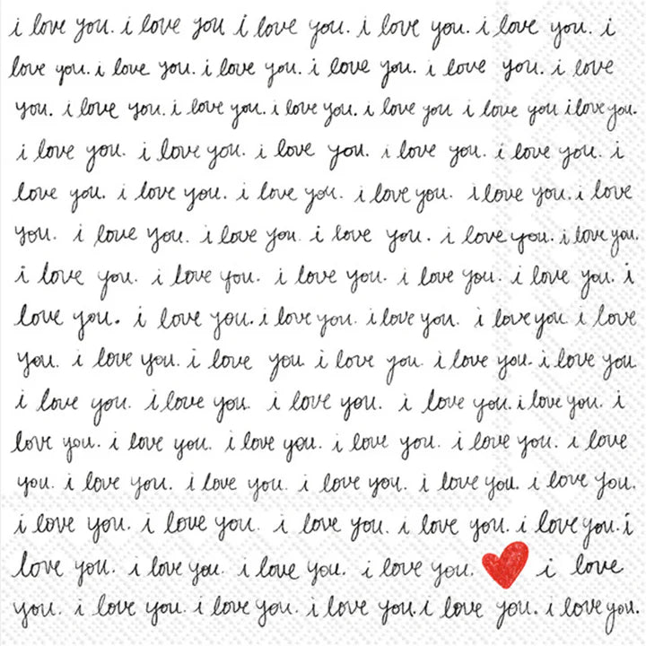 Handwritten Heart Cocktail Napkins