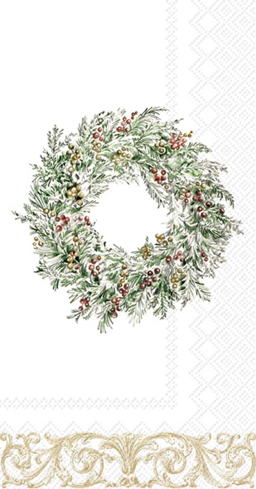 Holiday Berry Wreath Guest Towels