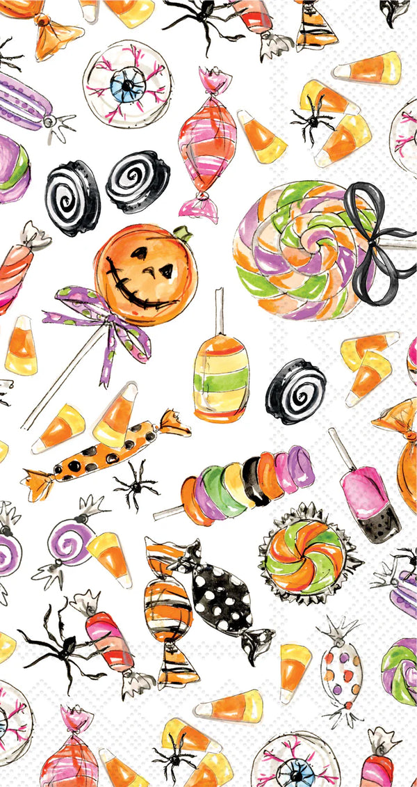 Just Treats Allover Guest Towels | Halloween Candy Paper Napkins ...
