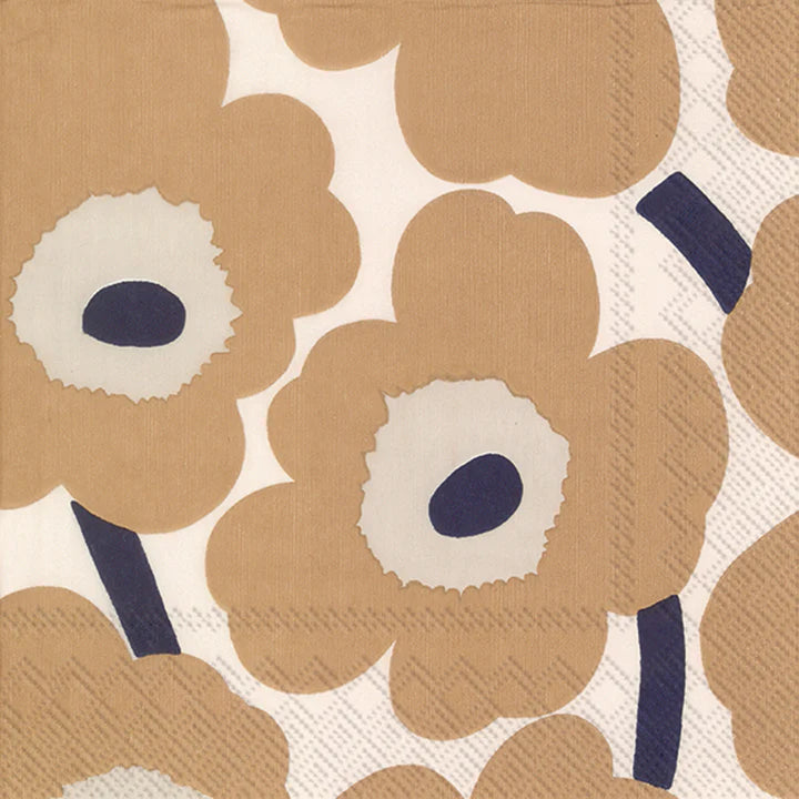 Marimekko Unikko Cream Linen Cocktail Napkins