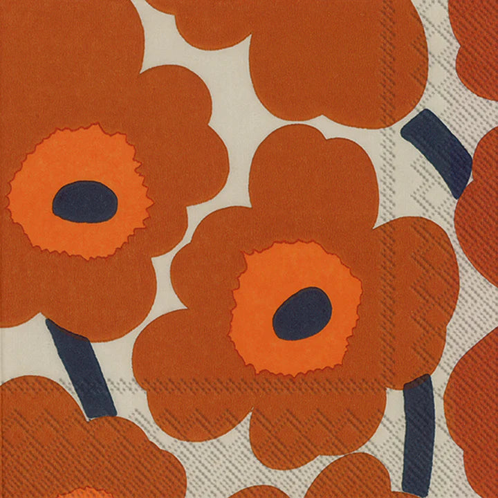 Marimekko Unikko Terracotta Cocktail Napkins