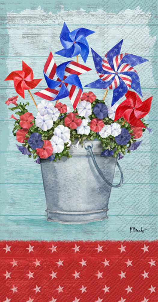 Patriotic Pinwheels Guest Towels