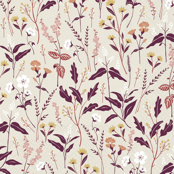 Pretty Meadow Autumn Cocktail Napkins