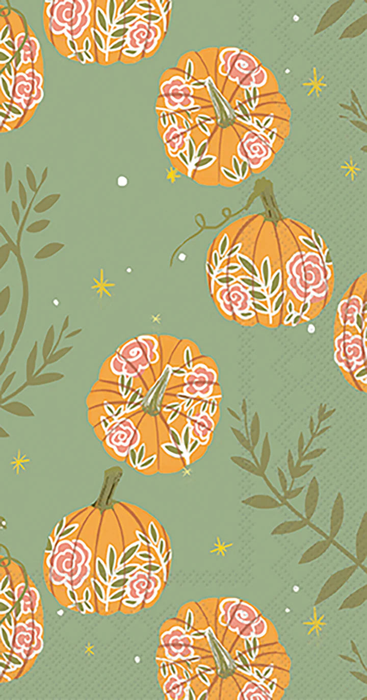 Pumpkins with Roses Guest Towels