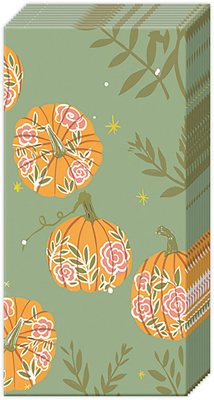 Pumpkins with Roses Pocket Tissues