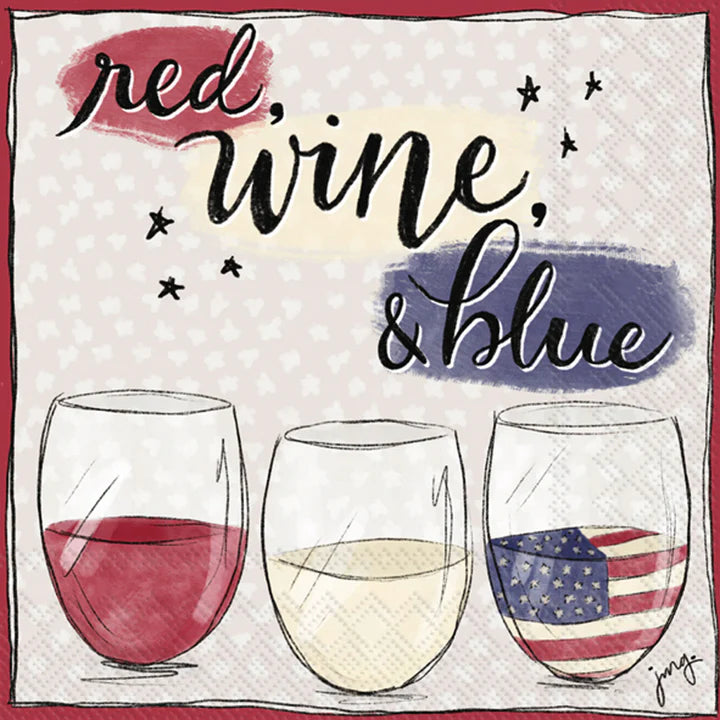 Red, Wine &amp; Blue Cocktail Napkins