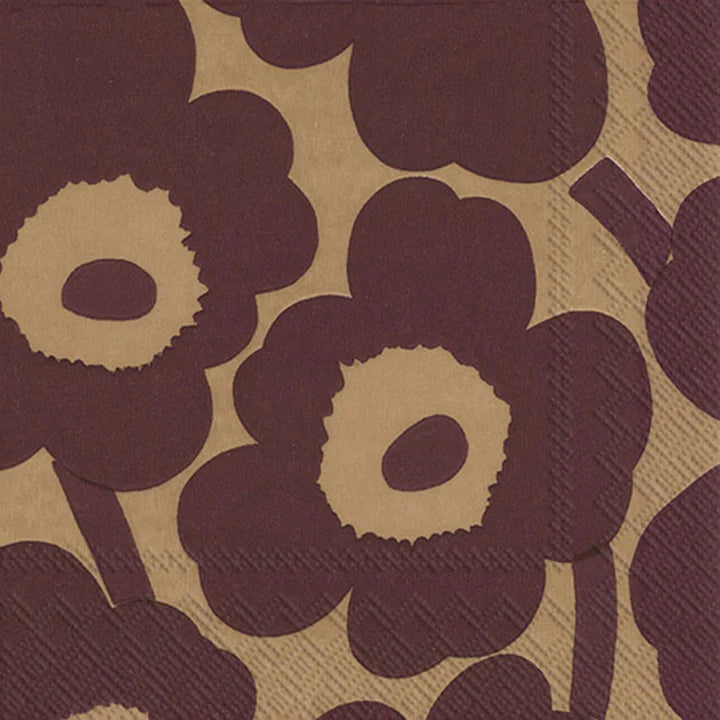 Unikko Bordeaux Linen Cocktail Napkins
