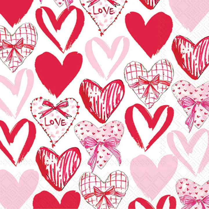 Valentine Hearts Cocktail Napkins