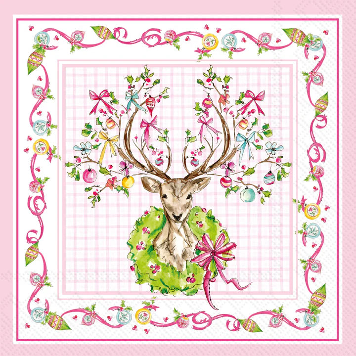Vintage Ornament Deer Cocktail Napkins