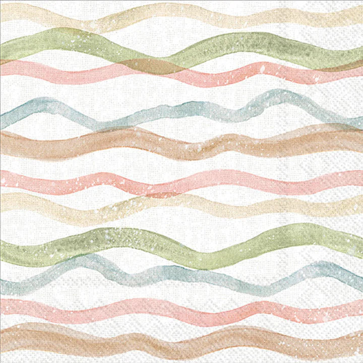 Watercolor Coast Waves Cocktail Napkins