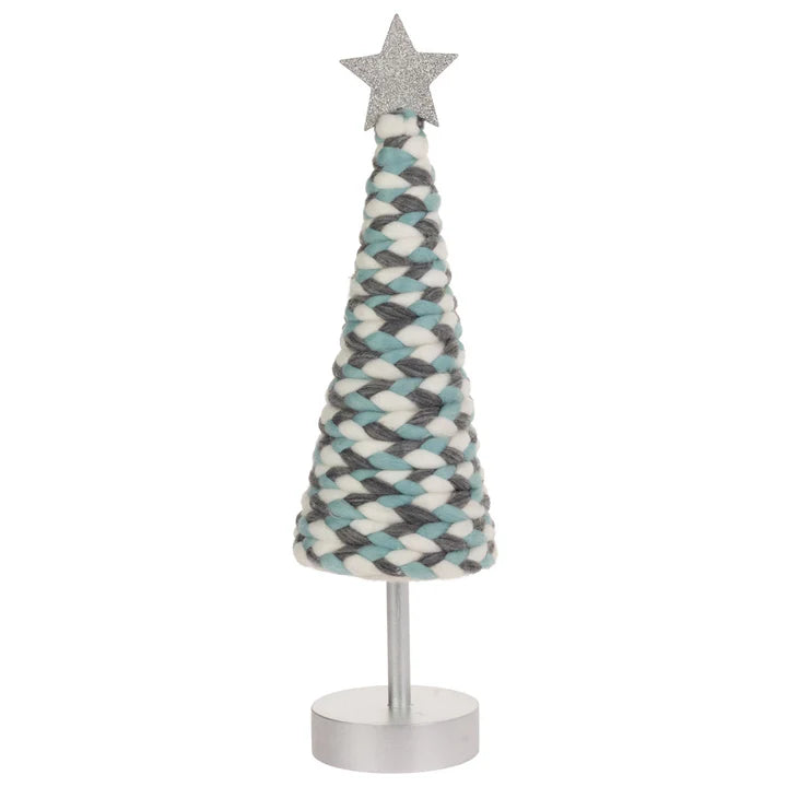 Large Blue &amp; Silver Cone Tree With Star