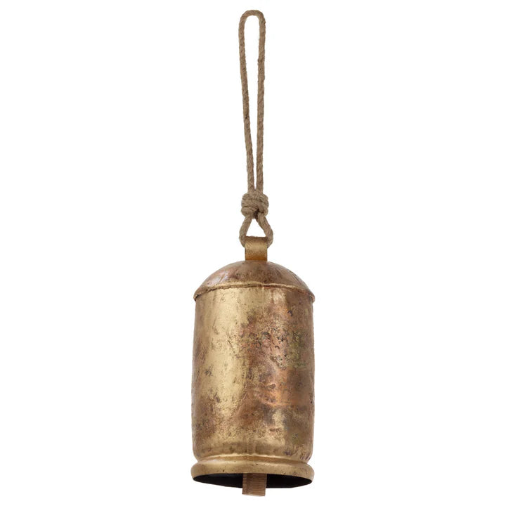 Large Gold Bell With Jute Rope