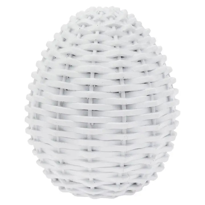 Large White Wicker Egg