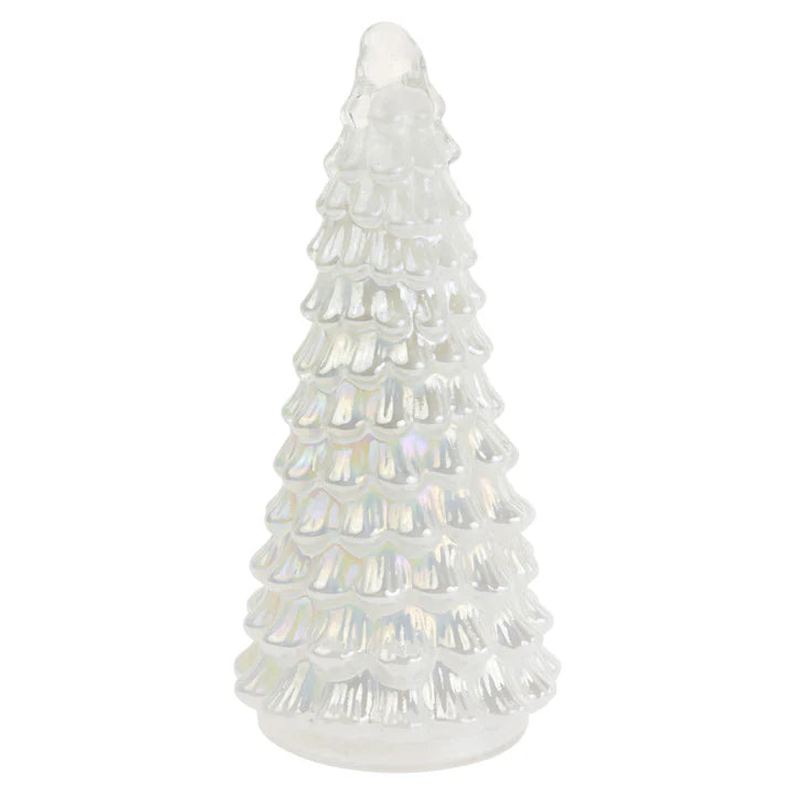 Large Winter White Shimmer Glass Tree