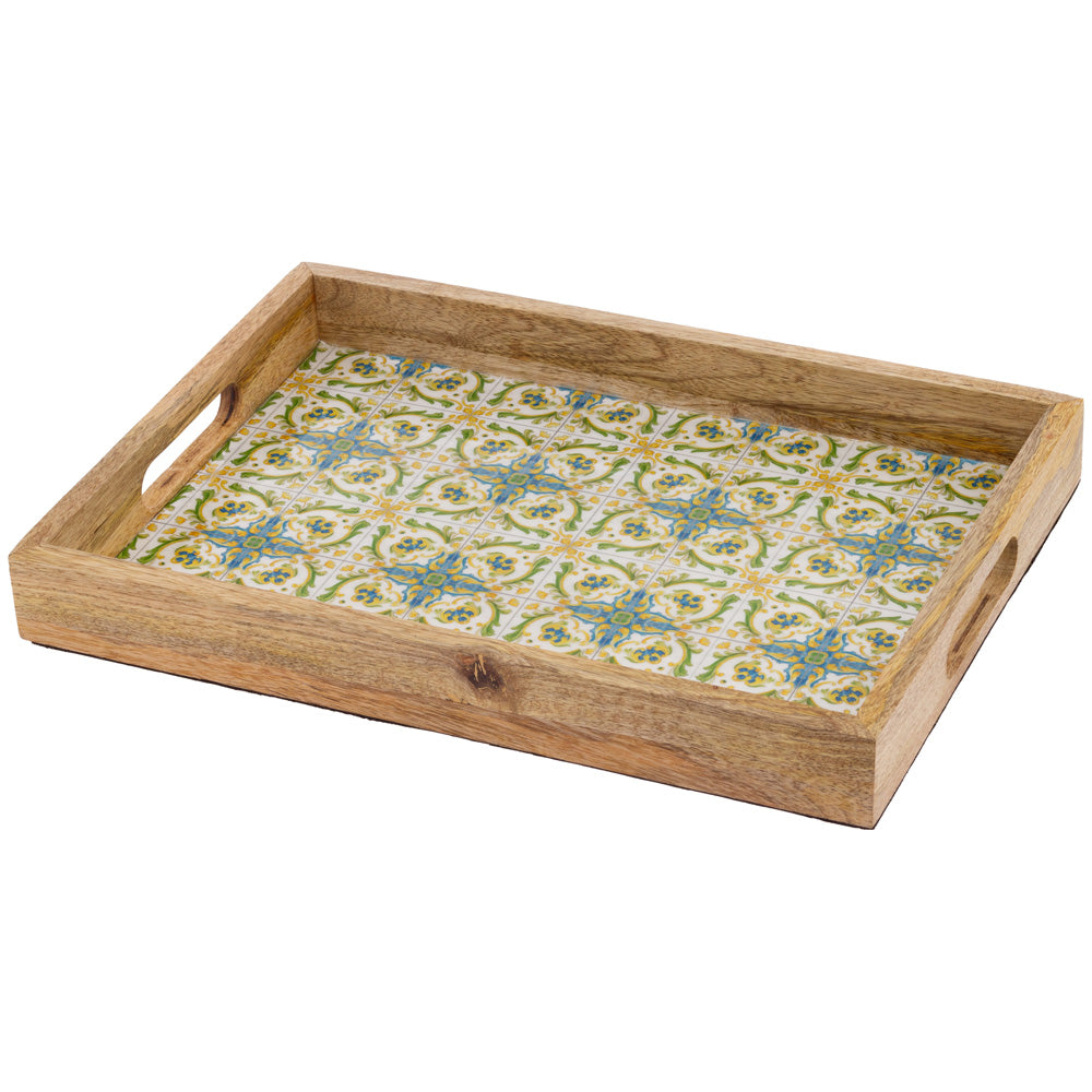 Lenger Tile Mango Wood Tray