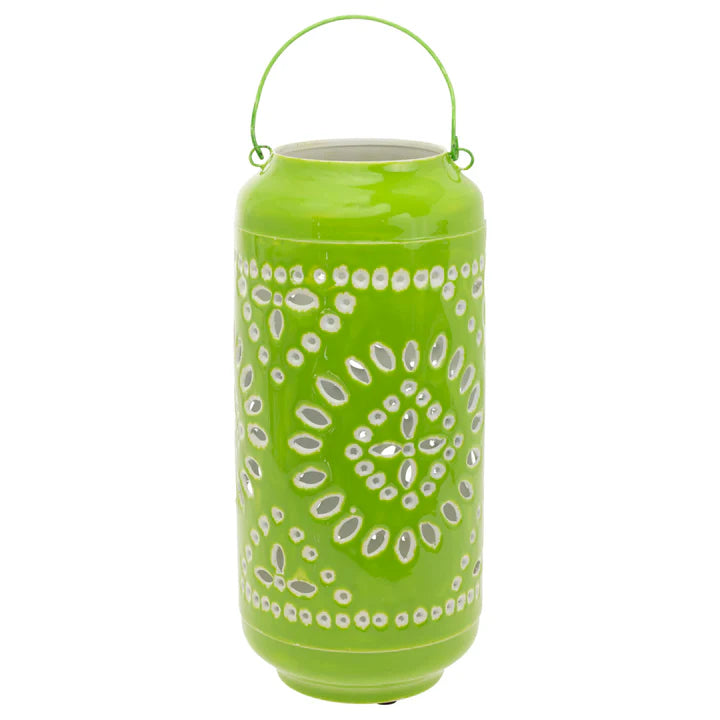 Lime Metal Lantern Large
