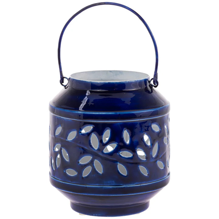Navy Metal Lantern Small