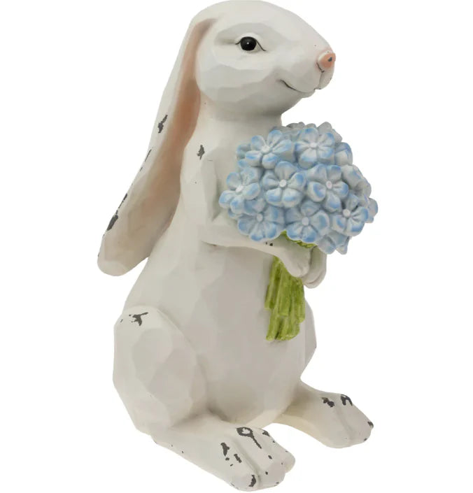 Nibbles Bunny With Blue Hydrangea