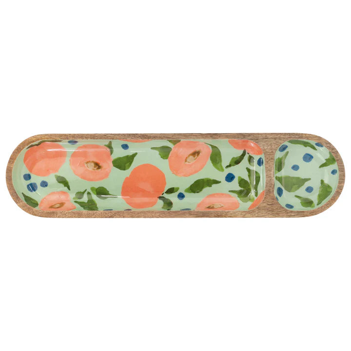 Peaches Mango Wood Sectioned Tray