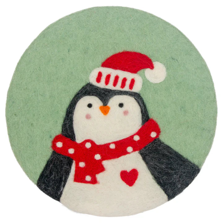 Penguin Felted Trivet