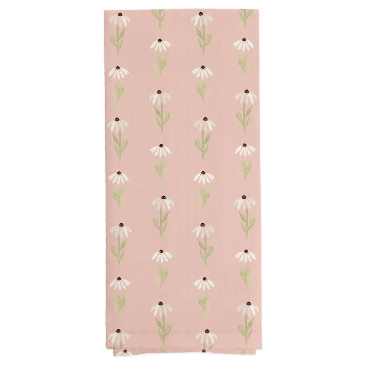 Pink Daisy Tea Towel and Pot Holder Set