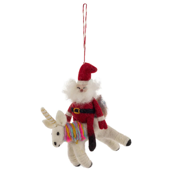 Santa &amp; Reindeer Felt Ornament