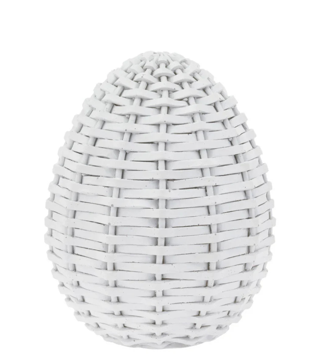 Small White Wicker Egg